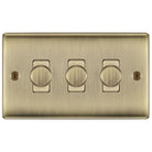 Nexus Metal Antique Brass 3G Dimmer Switch NAB83 available from The Switch Depot