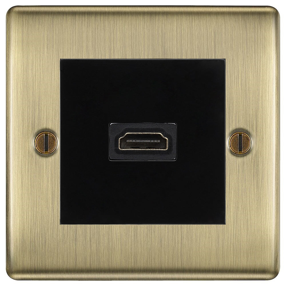 Nexus Metal Antique Brass HDMI Socket NABHDMIB available from The Switch Depot