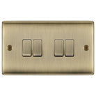 Nexus Metal Antique Brass 4G Light Switch NAB44 available from The Switch Depot