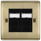 BG Nexus Metal Antique Brass Double RJ45 Cat6A Data Outlet NABRJ4526AB available from The Switch Depot