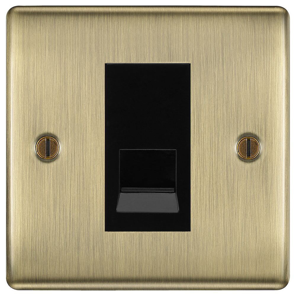 Nexus Metal Antique Brass Master Telephone Socket NABBTM1B available from The Switch Depot