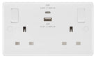 White plastic socket with usb ports