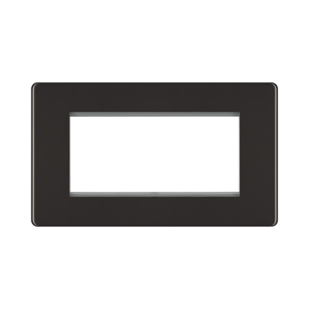 Front view of BG Nexus Screwless Black Nickel 4G Euro Plate