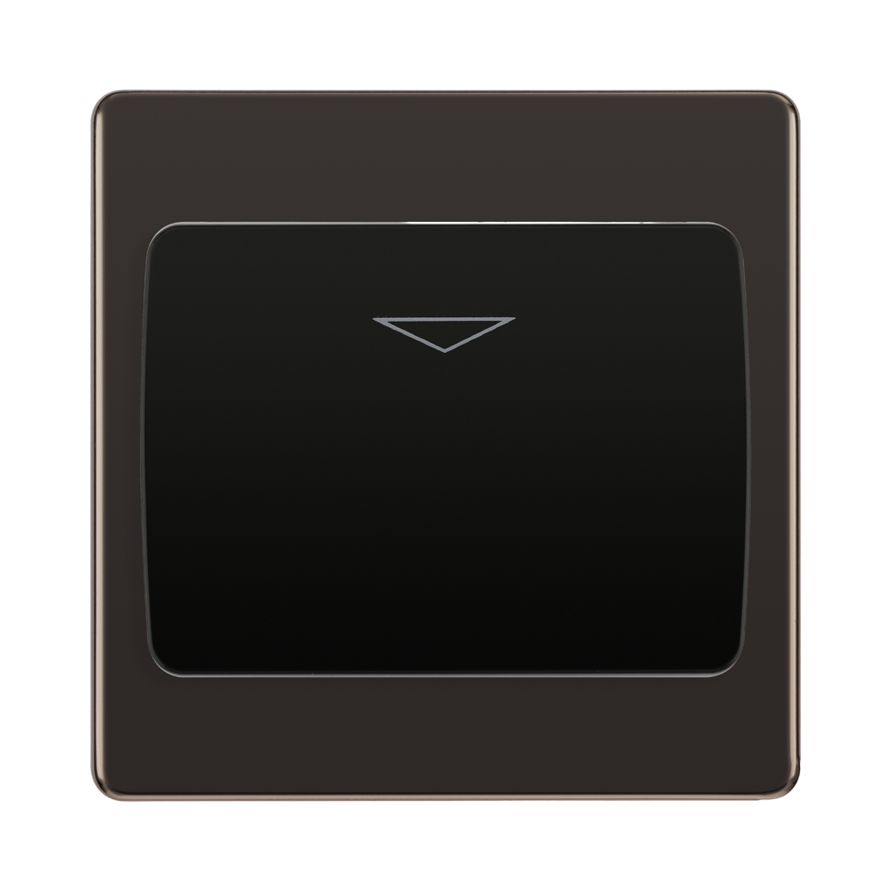 Front view of BG Nexus Screwless Black Nickel Hotel Key Card Switch