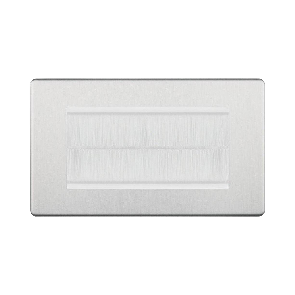 BG Nexus Screwless Brushed Steel 4G Cable Brush Outlet FBSEMR4BRW