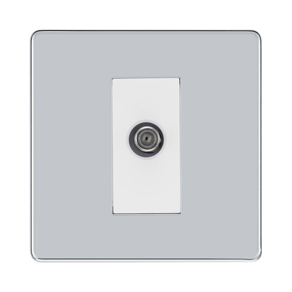 BG Nexus Screwless Polished Chrome Satellite Socket FPC64W