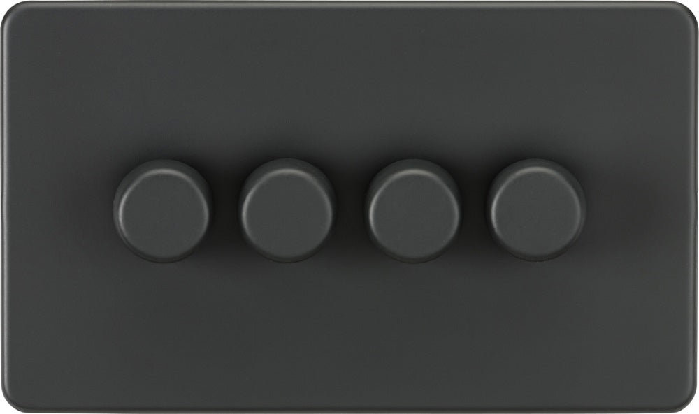 Knightsbridge Screwless Anthracite 4G Dimmer Switch SF2194AT - The Switch Depot