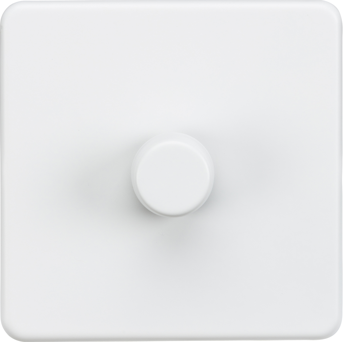 Knightsbridge Screwless Matt White 1G Dimmer Switch SF2191MW Available from The Switch Depot
