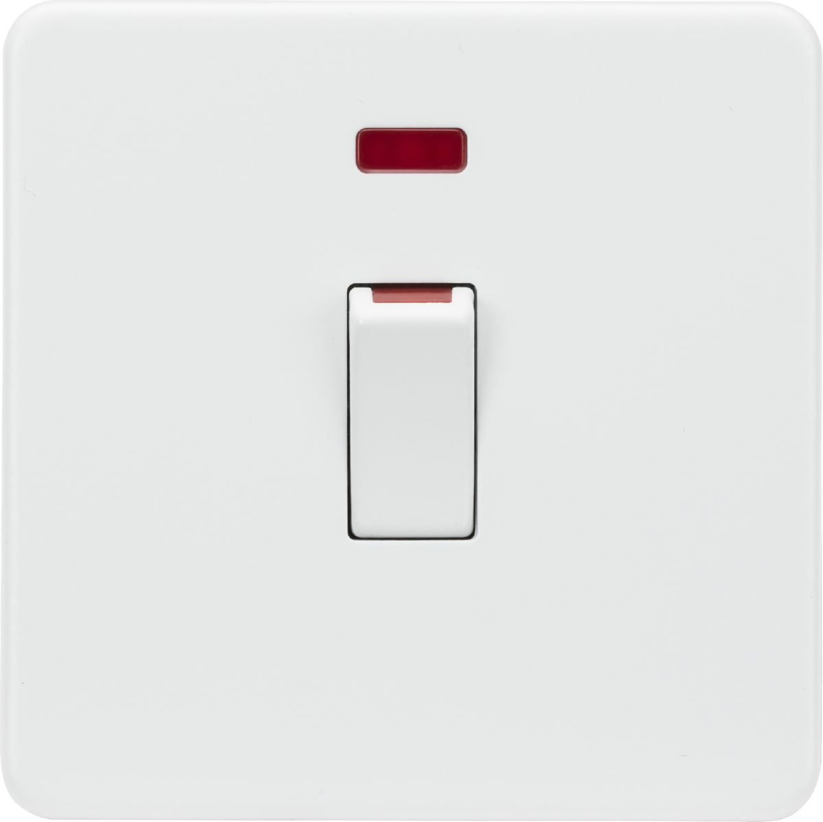 Knightsbridge Screwless Matt White 45A Cooker Switch with Neon SF81MNMW Available from RS Electrical Supplies