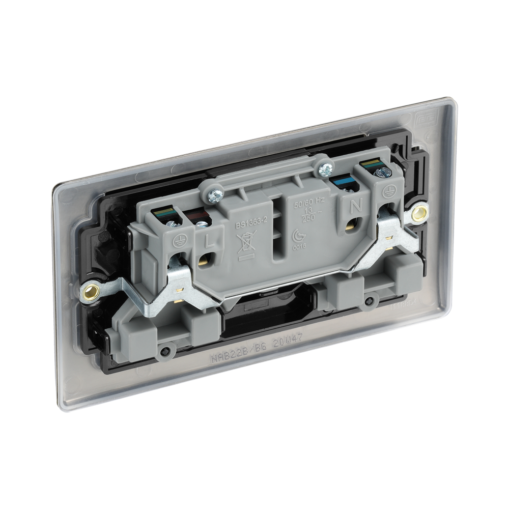 Back view double socket on a white background