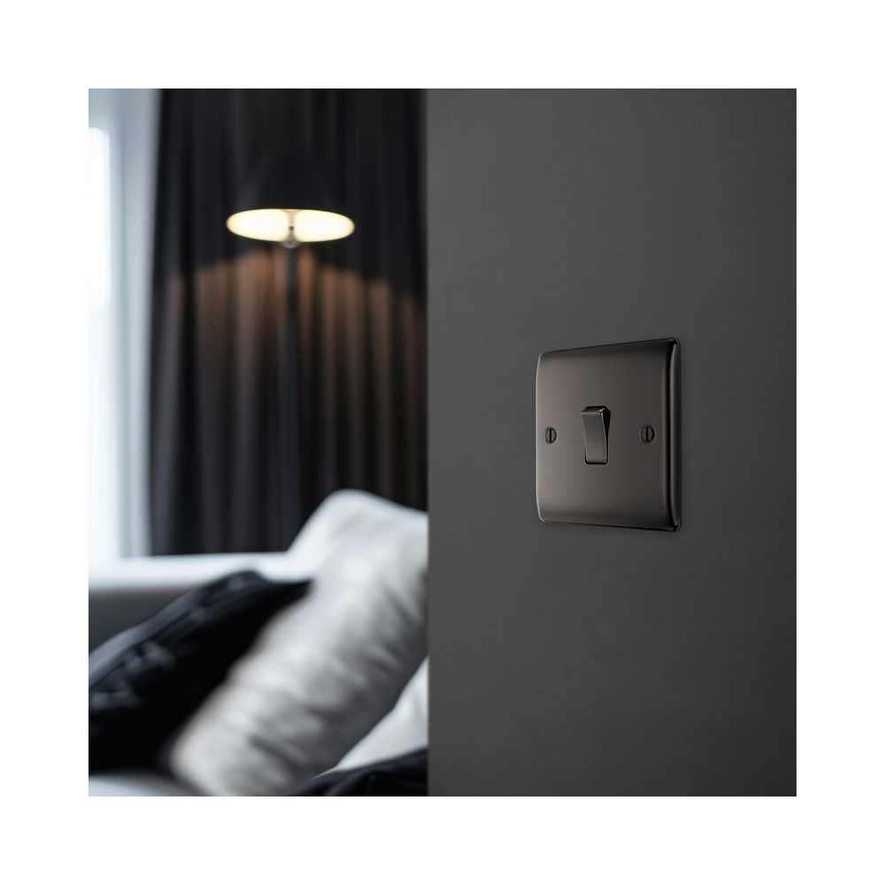 BG Nexus Black Nickle 1 Gang Switch