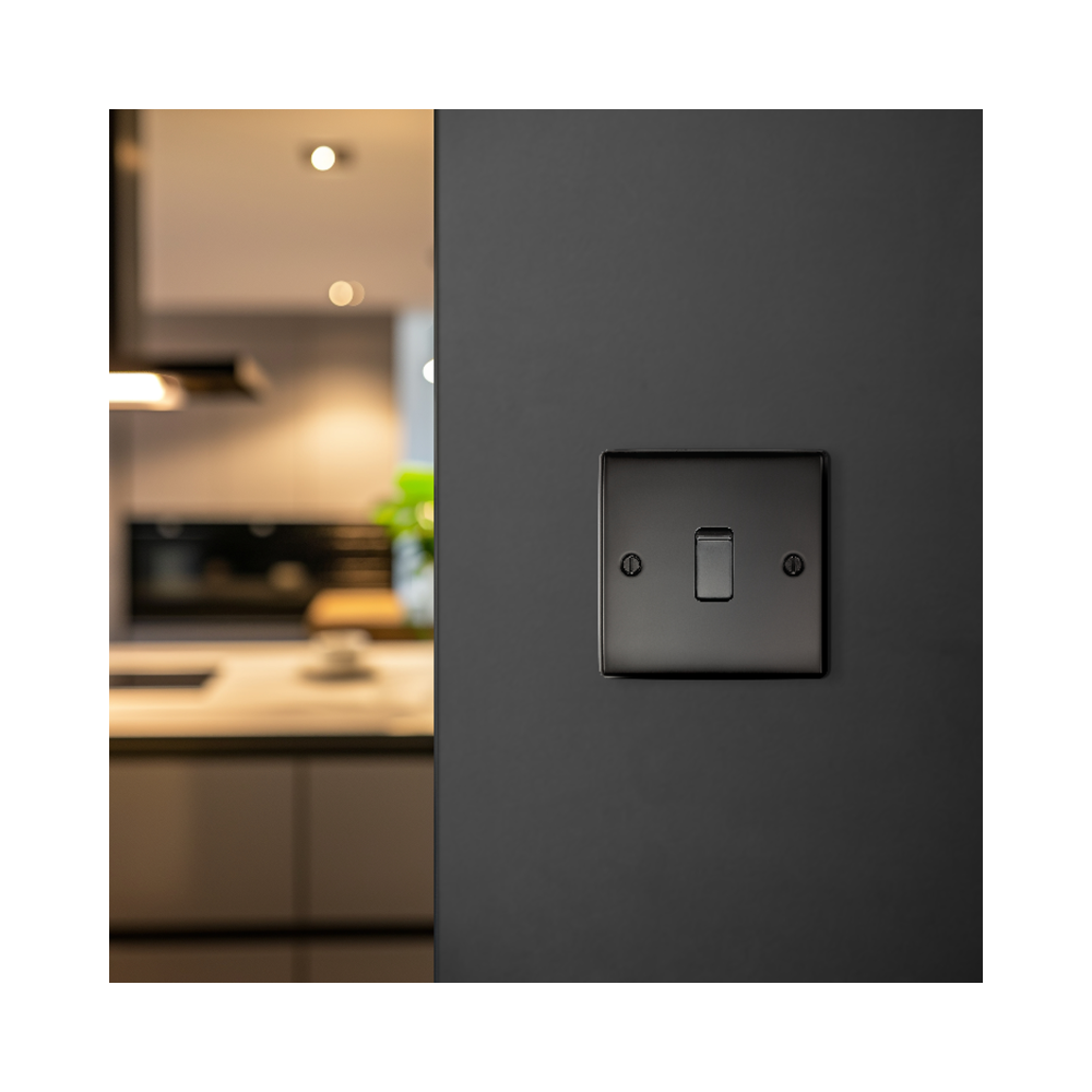 BG Nexus Black Nickle 1 Gang Switch