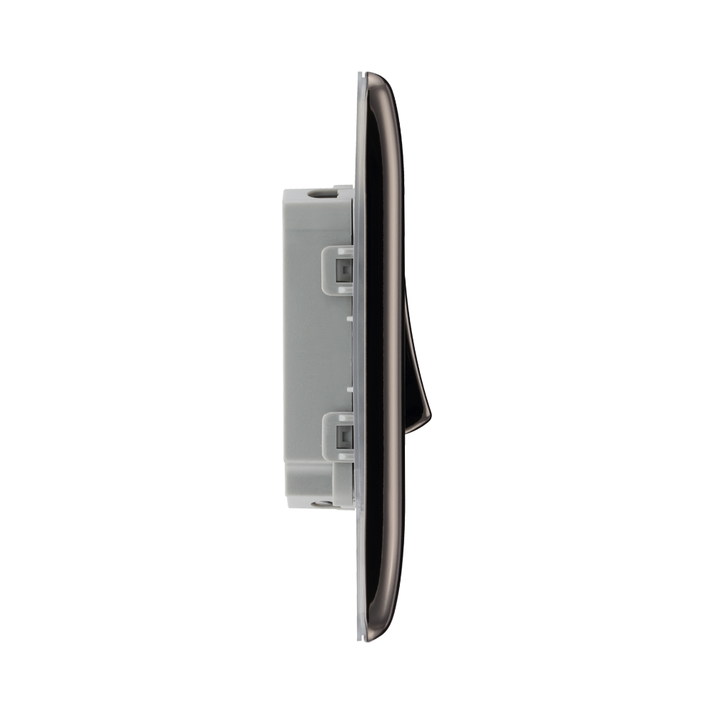 BG Nexus Metal Black Nickel 2W & Intermediate Light Switch NBN2WINT – side view