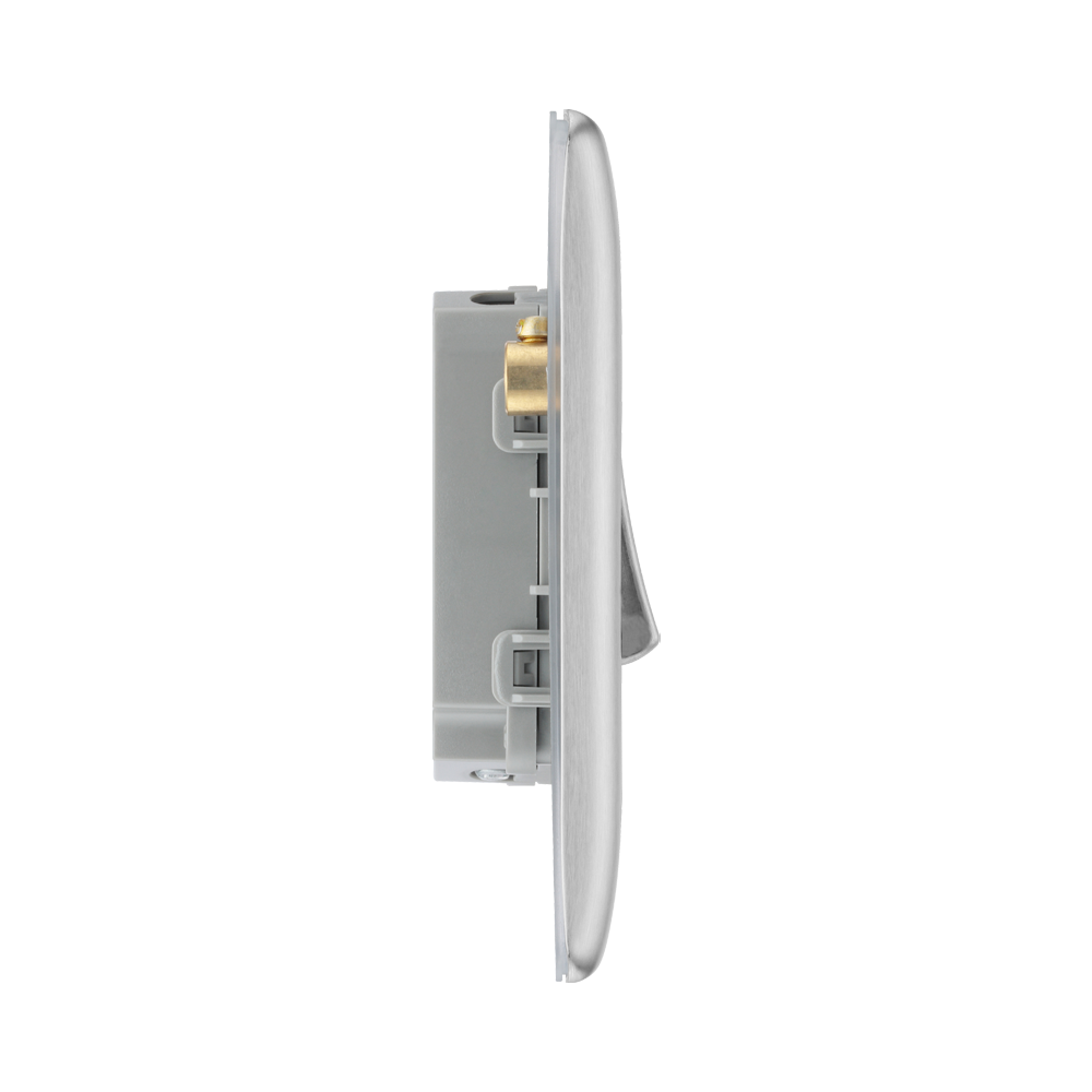 Metallic four-switch panel on a white background profile