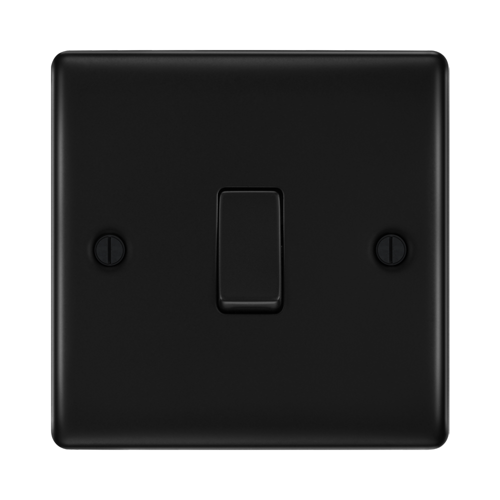 BG Nexus Metal Matt Black 1-gang 2-way Light Switch