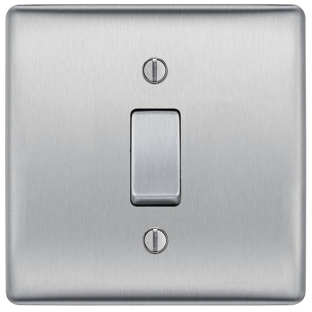 Nexus Metal Brushed Steel 20A Double Pole Switch NBS30 - The Switch Depot