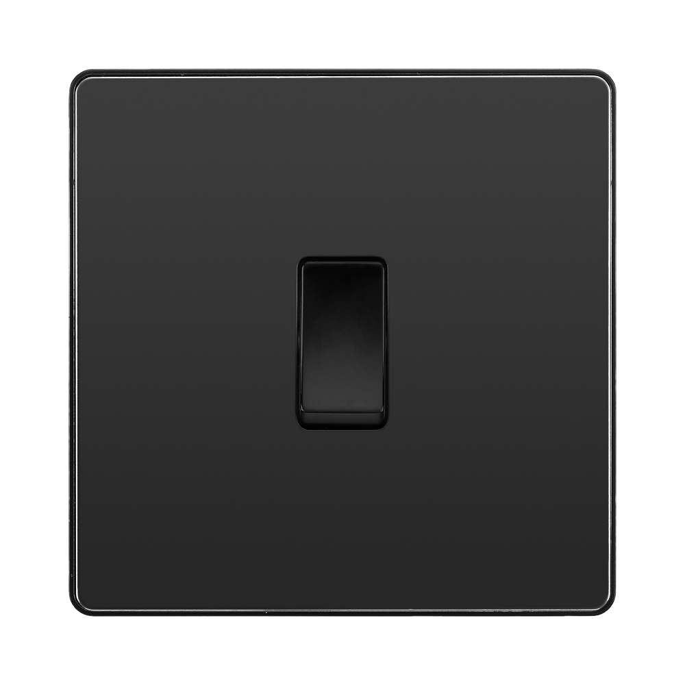 BG Evolve Black Chrome 1G 2W Light Switch PCDBC12B