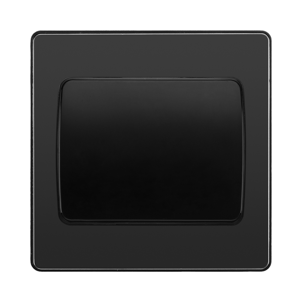 BG Evolve Black Chrome 1G 2W Wide Rocker Light Switch PCDBC12WB