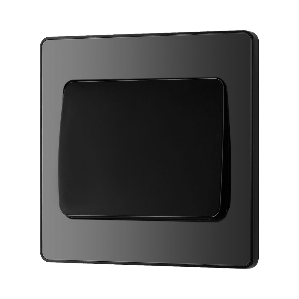BG Evolve Polycarbonate Black Chrome 1G Wide Rocker Light Switch PCDBC12WB Available From RS Electrical right side