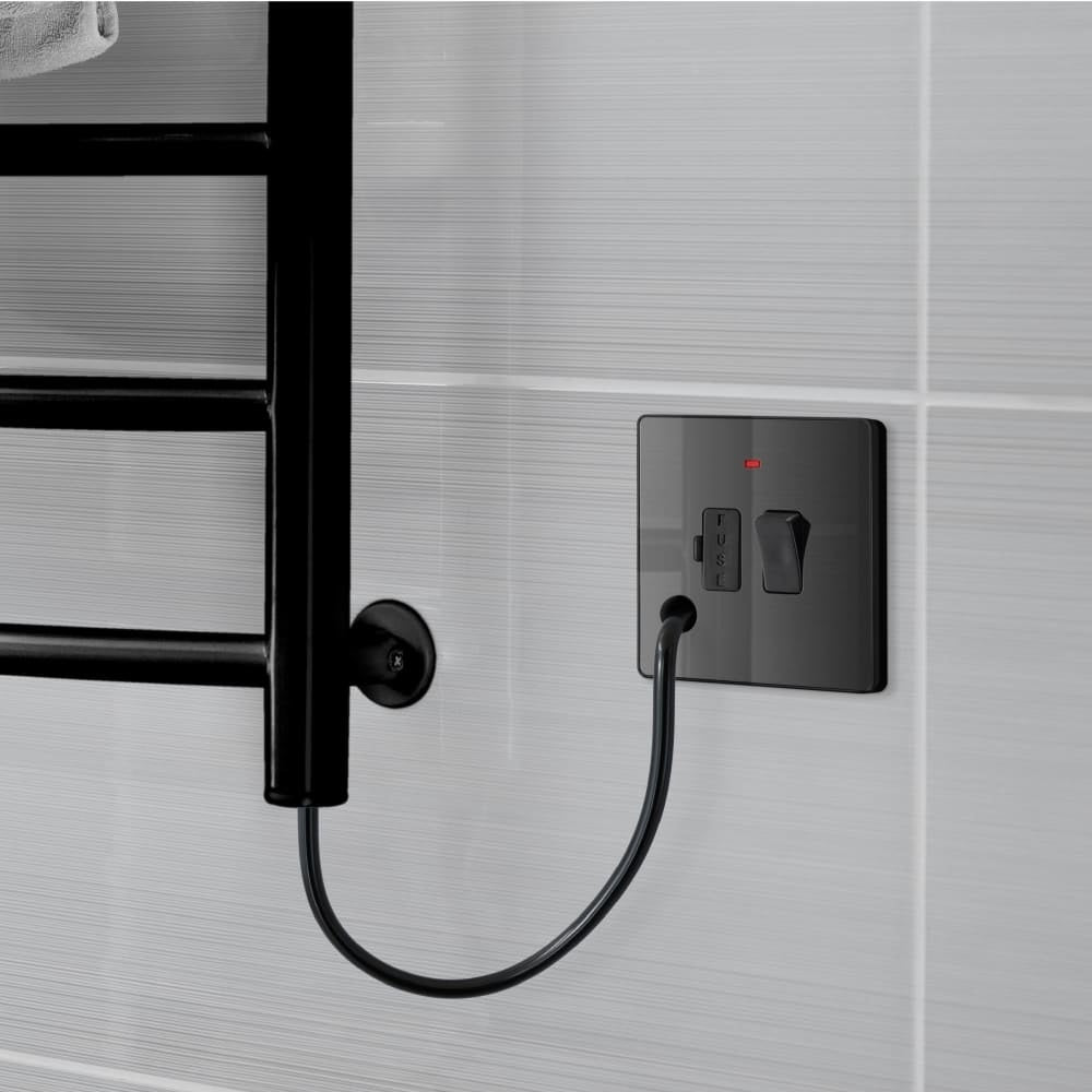 BG Evolve Polycarbonate Black Chrome 13A Switched Spur with Neon and Flex Outlet PCDBC52B Available From RS Electrical radiator interior