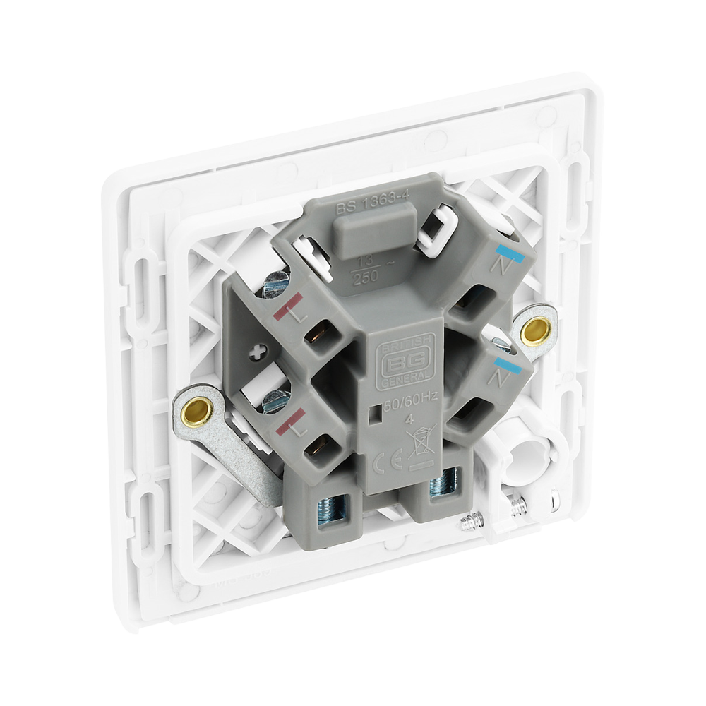 Additional view 5 of BG Evolve Brushed Steel 13A Unswitched Spur with LED and Flex Outlet