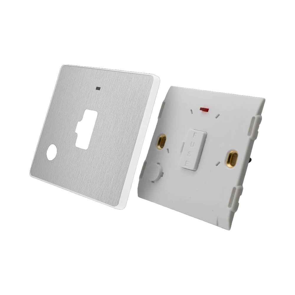 Additional view 8 of BG Evolve Brushed Steel 13A Unswitched Spur with LED and Flex Outlet