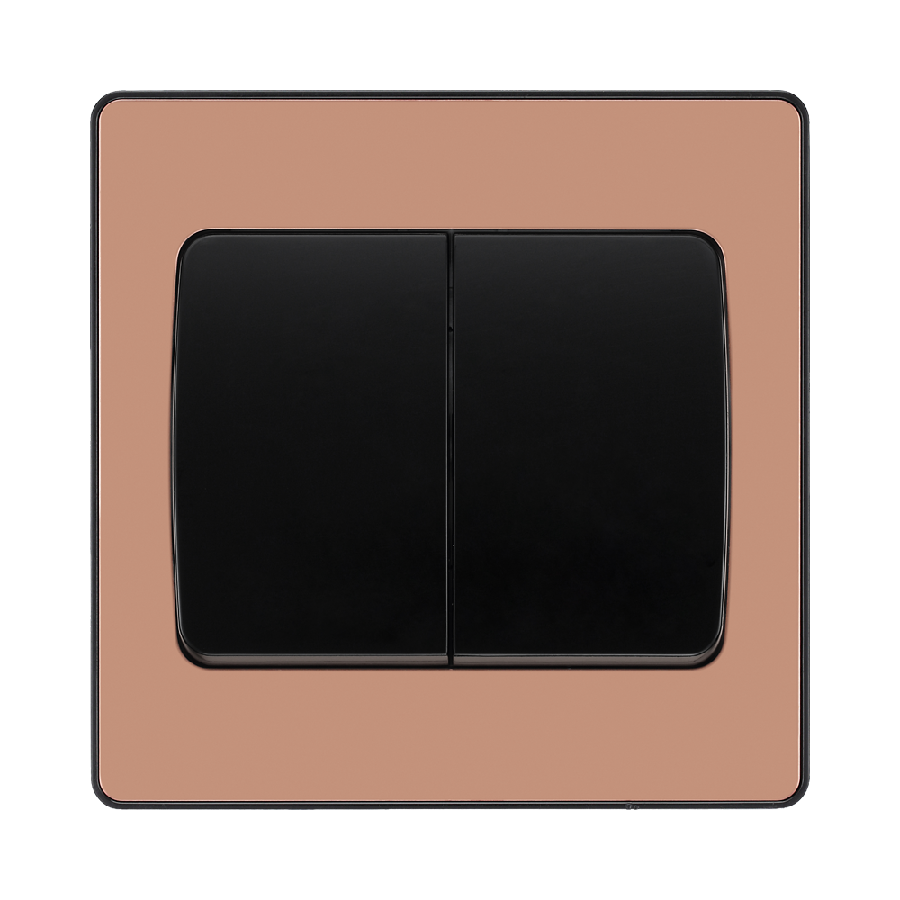 BG Evolve Polished Copper 2G 2 Way Wide Rocker Light Switch PCDCP42WB