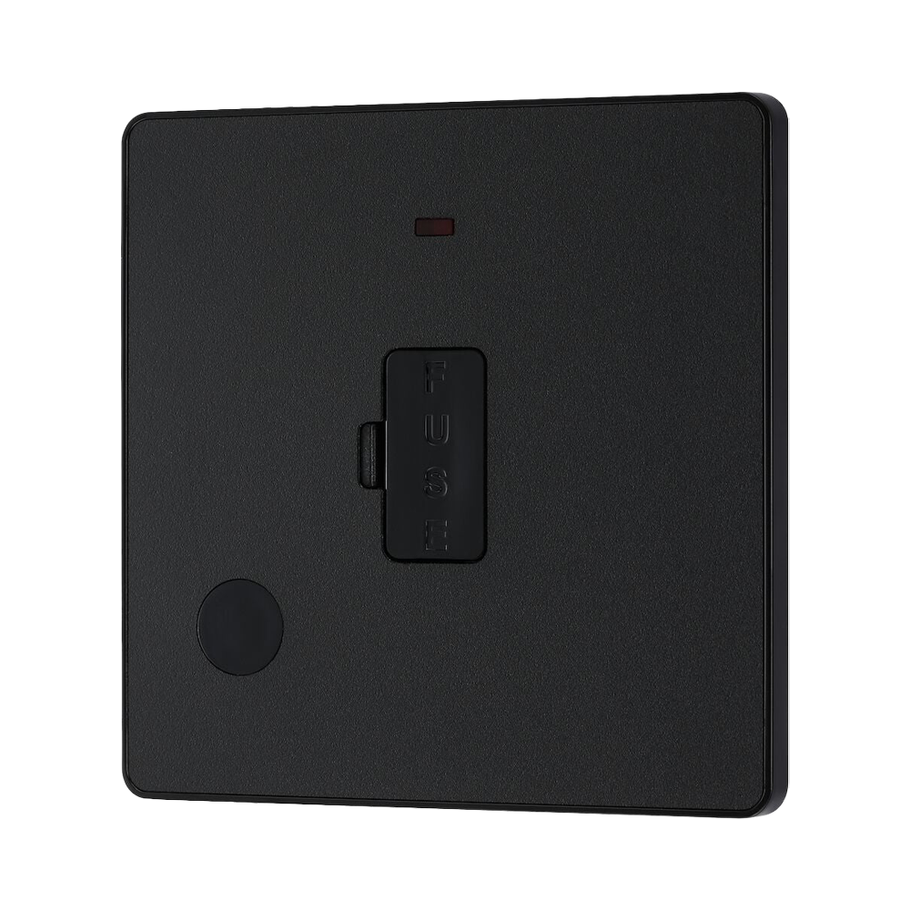 BG Evolve Matt Black 13A Unswitched Spur with LED and Flex Outlet PCDMB54B - view 3