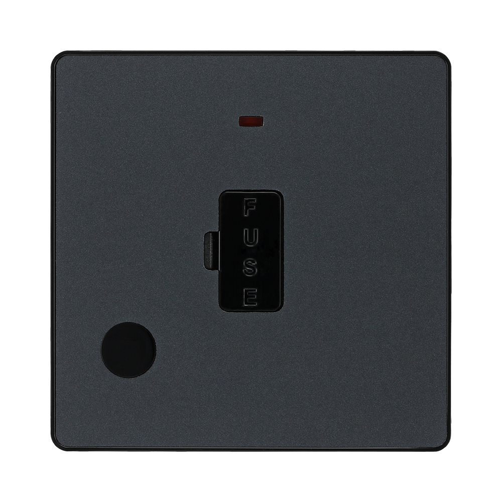 BG Evolve Matt Grey 13A Unswitched Spur with LED and Flex Outlet PCDMG54B