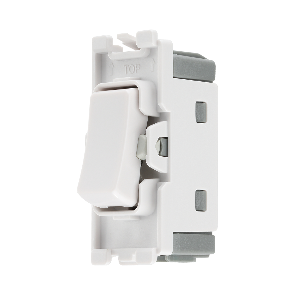 BG White Moulded PVC 20A 2 Way Single Pole Centre Off Grid Module R12C – product view 2