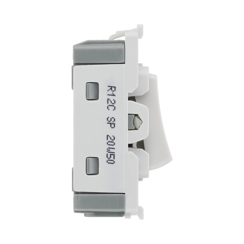 BG White Moulded PVC 20A 2 Way Single Pole Centre Off Grid Module R12C – product view 4