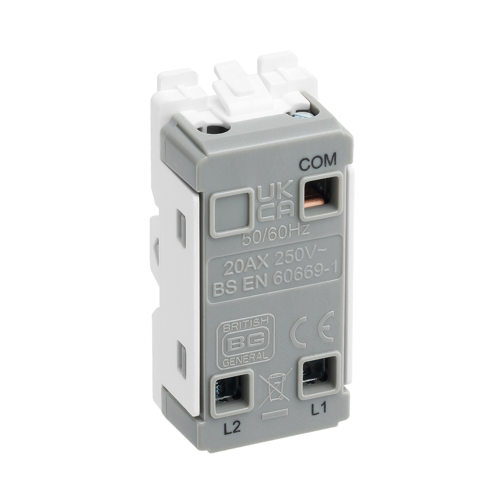 BG White Moulded PVC 20A 2 Way Grid Module R12 – product view 3