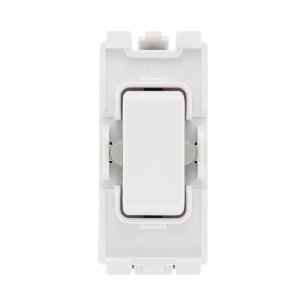 BG White Moulded PVC 20A SP Centre off Retractive Grid Module R14C – product view 1