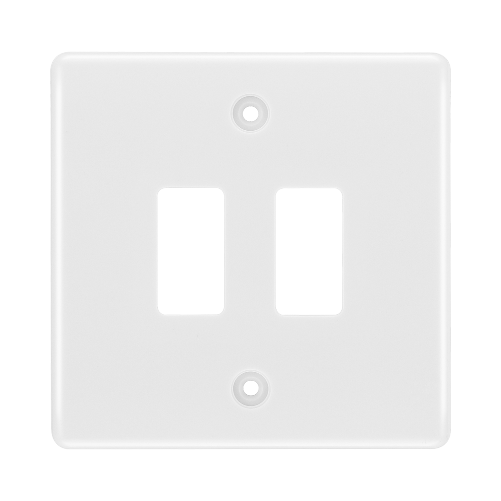 BG White Moulded PVC 2G Grid Plate R82 Available from RS Electrical Supplies