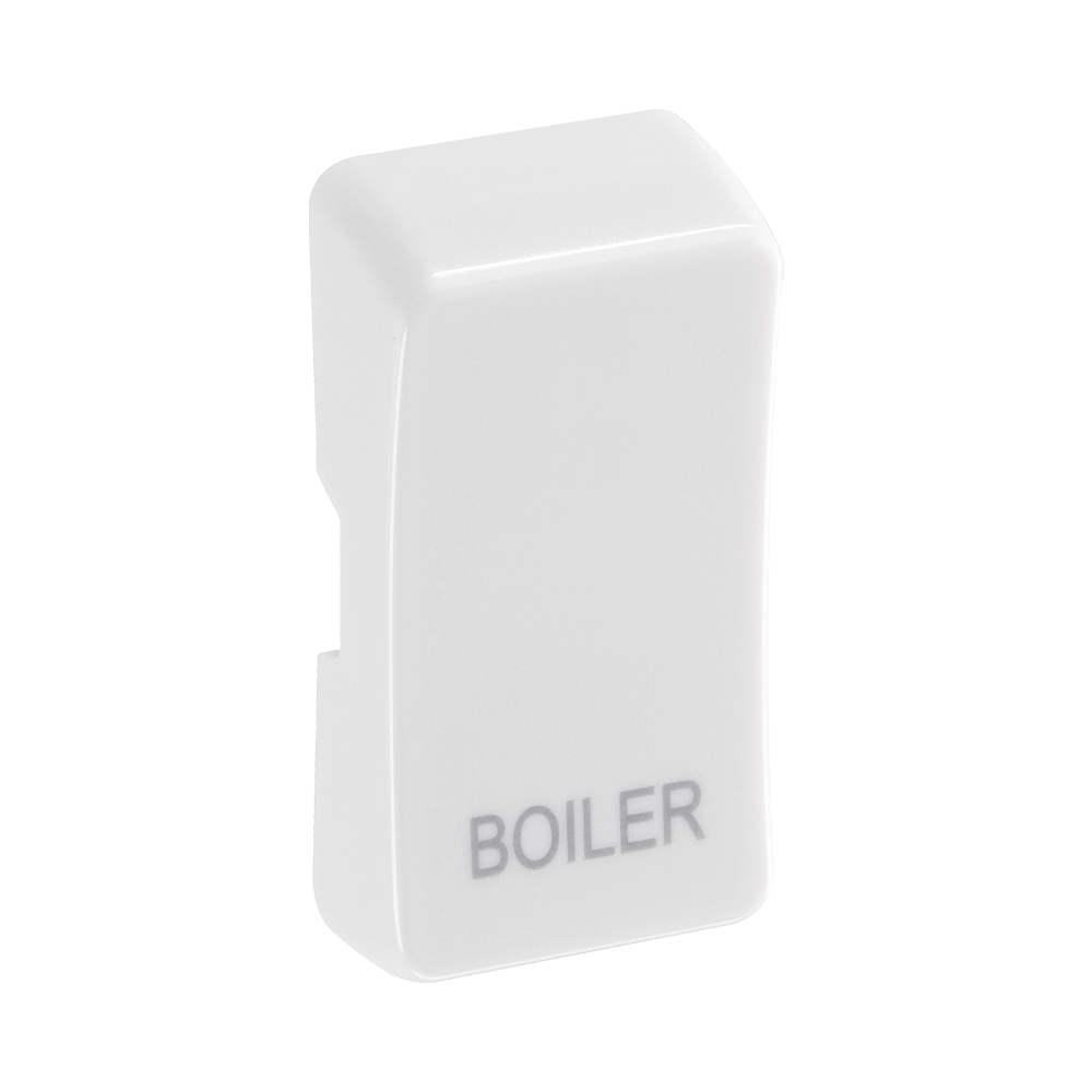 BG White Moulded PVC Engraved Boiler Grid Rocker Cap RRBLW Available from RS Electrical Supplies