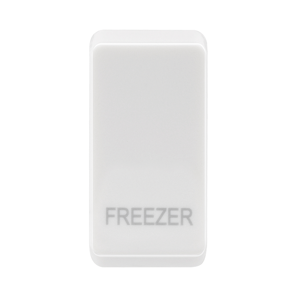 BG white moulded freezer grid rocker cap front view