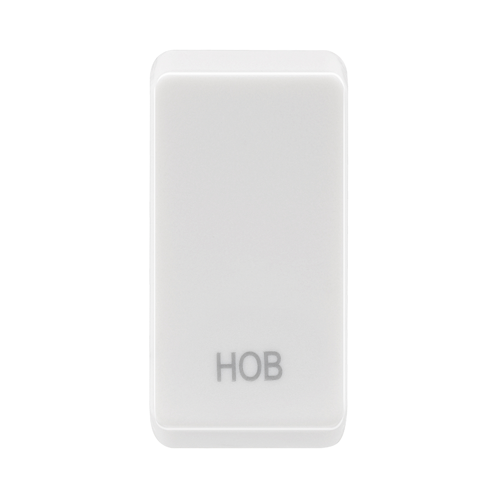 BG white moulded hob grid rocker cap front view