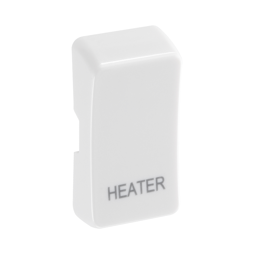 BG White Moulded PVC Engraved Heater Grid Rocker Cap RRHTW Available from RS Electrical Supplies