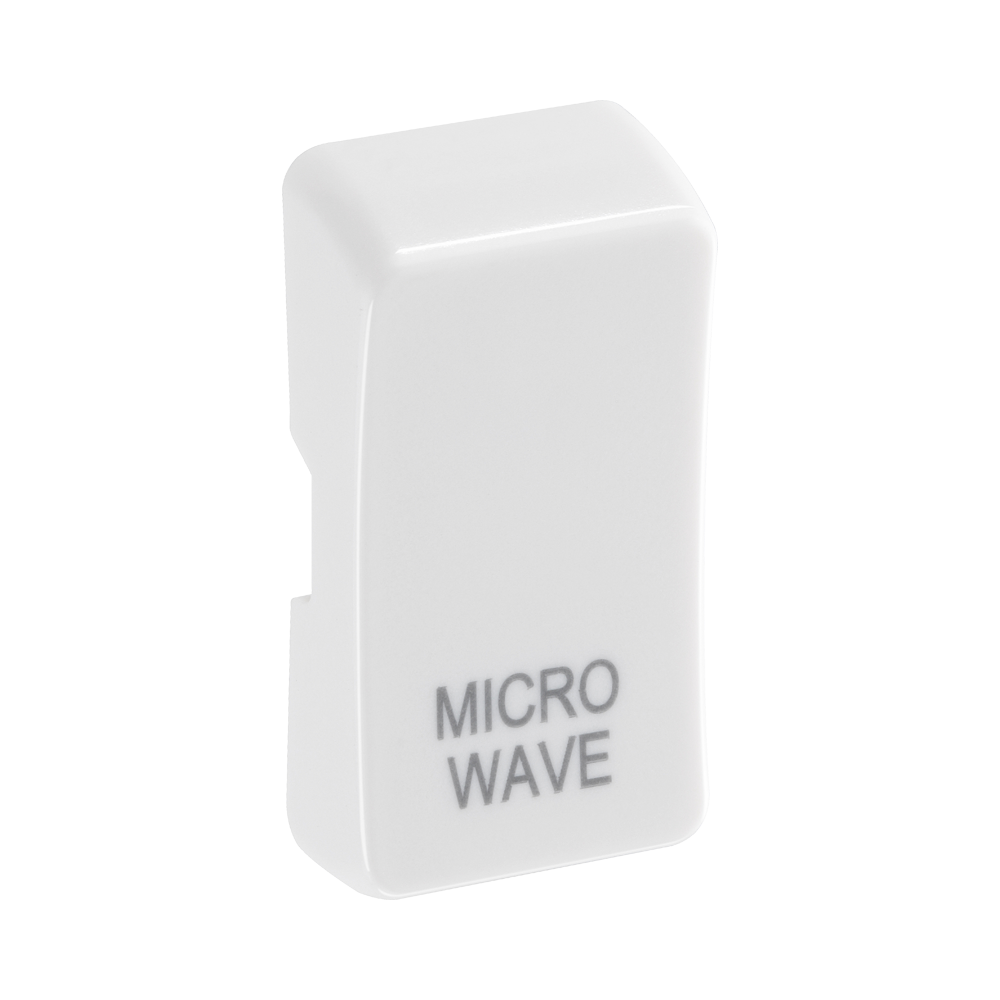 BG White Moulded PVC Engraved Microwave Grid Rocker Cap RRMWW Available from RS Electrical Supplies