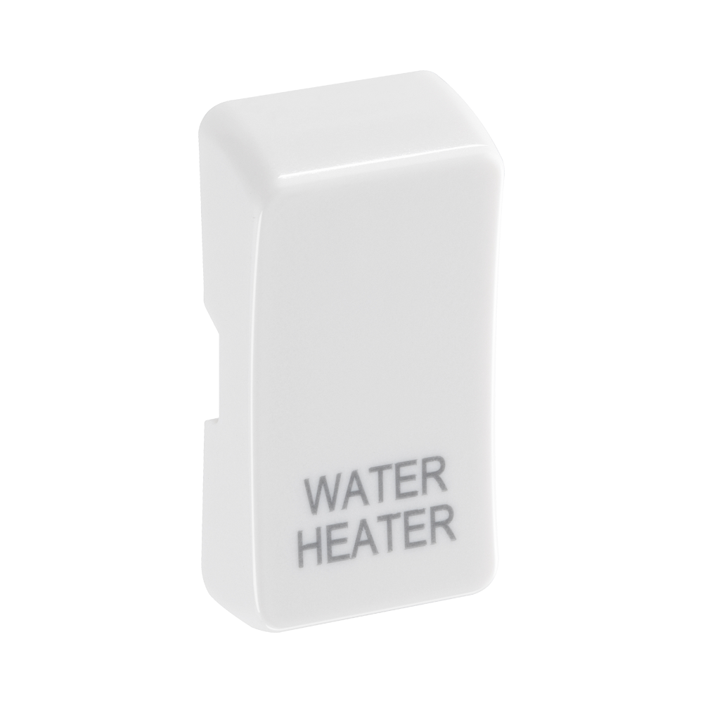 BG White Moulded PVC Engraved Water Heater Grid Rocker Cap RRWHW Available from RS Electrical Supplies