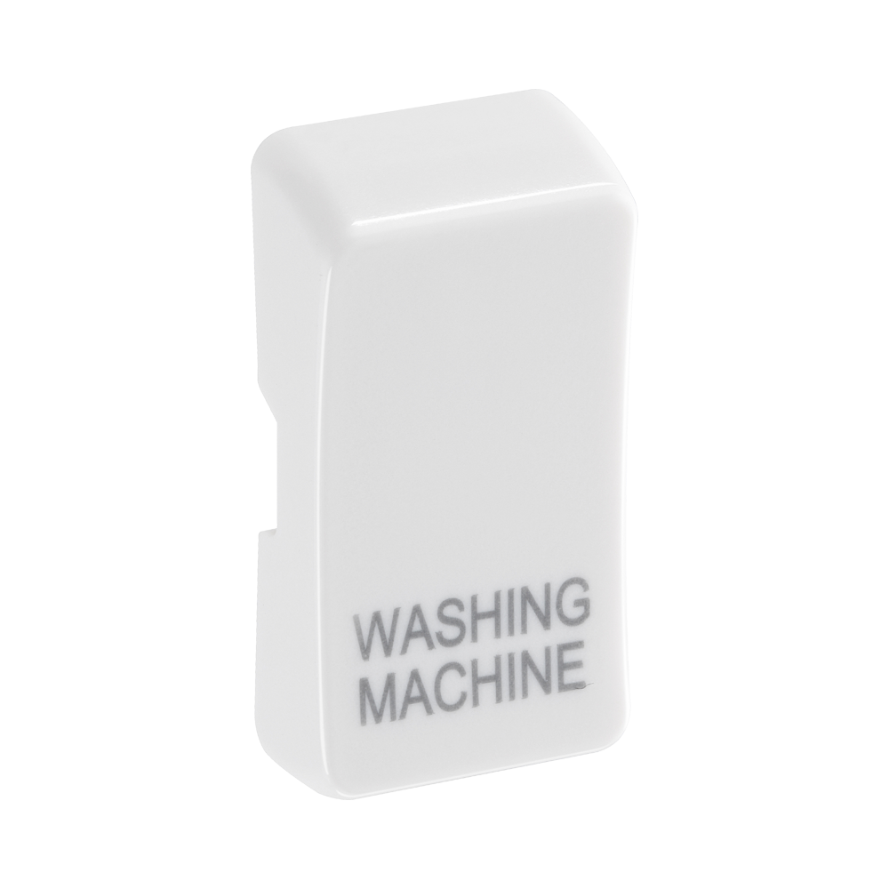 BG White Moulded PVC Engraved Washing Machine Grid Rocker Cap RRWMW Available from RS Electrical Supplies