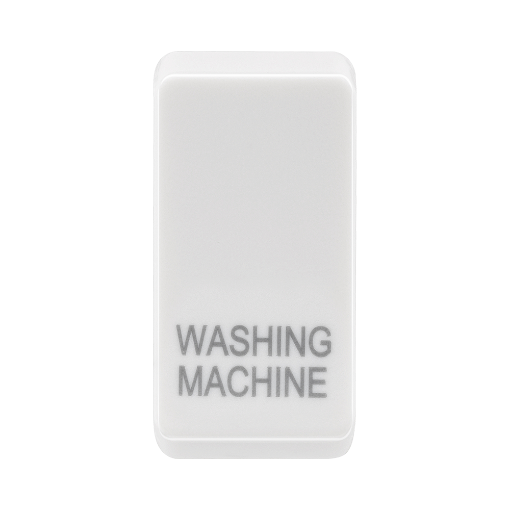 BG white moulded washing machine grid rocker cap front view