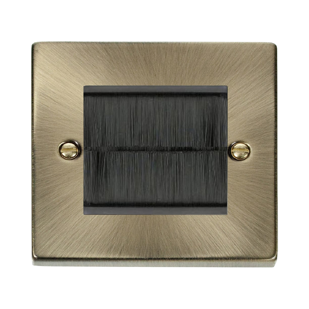 Click Deco Antique Brass 2G Cable Brush Outlet VPABBRUSHBK