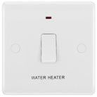 BG Moulded White PVC 20A DP Switch with Neon Flex Outlet and Marked Water Heater 833WH - The Switch Depot