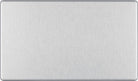 BG Screwless Brushed Steel Double Blank Plate FBS95 - The Switch Depot