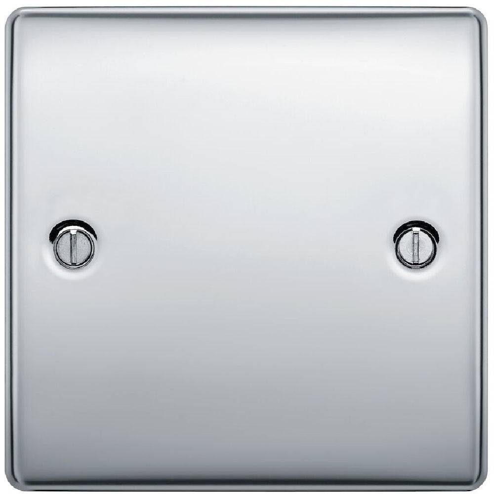 Nexus Metal Polished Chrome Single Blank Plate NPC94 - The Switch Depot