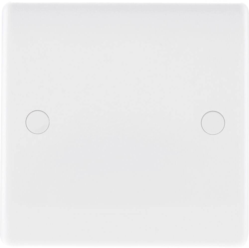 BG Moulded White PVC Single Blank Plate 894 - The Switch Depot