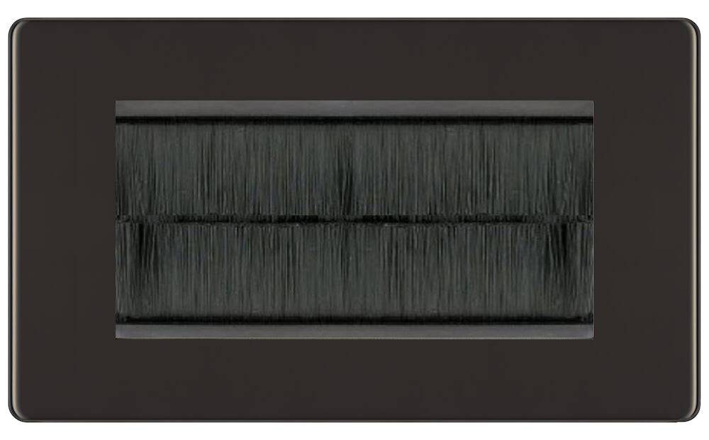 BG Screwless Black Nickel 4G Cable Brush Outlet FBNEMR4BR - The Switch Depot