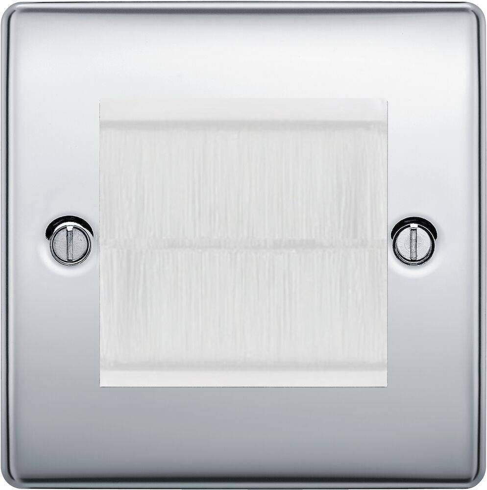 Nexus Metal Polished Chrome 2G Cable Brush Outlet NPCEMS2BRW - The Switch Depot