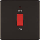 BG Screwless Black Nickel 45A Cooker Switch with Neon FBN74 - The Switch Depot